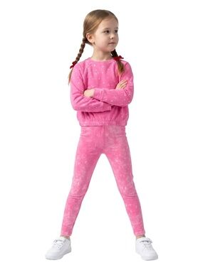 Splendid bleach splatter baby girl sweatshirt and leggings set